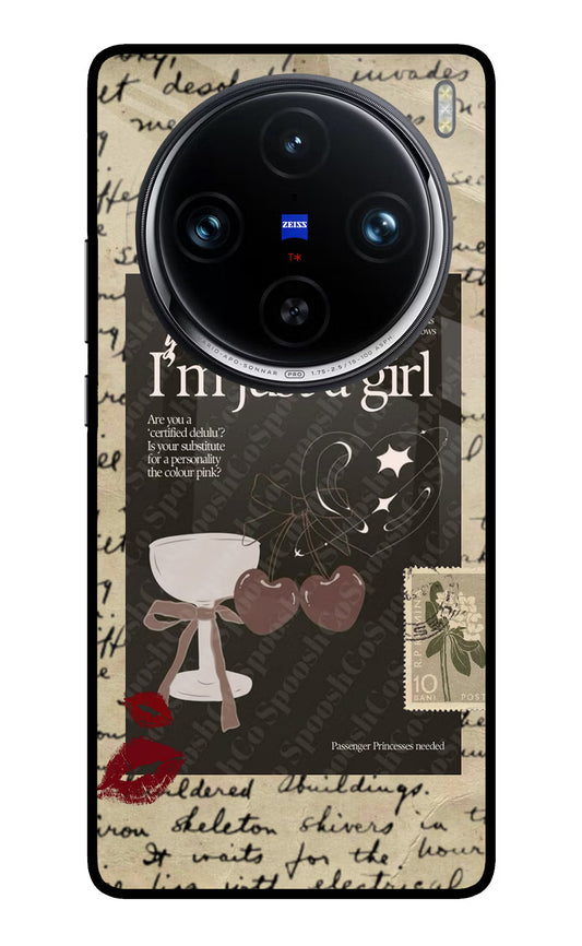 I am just a girl Vivo X100 Pro Glass Case