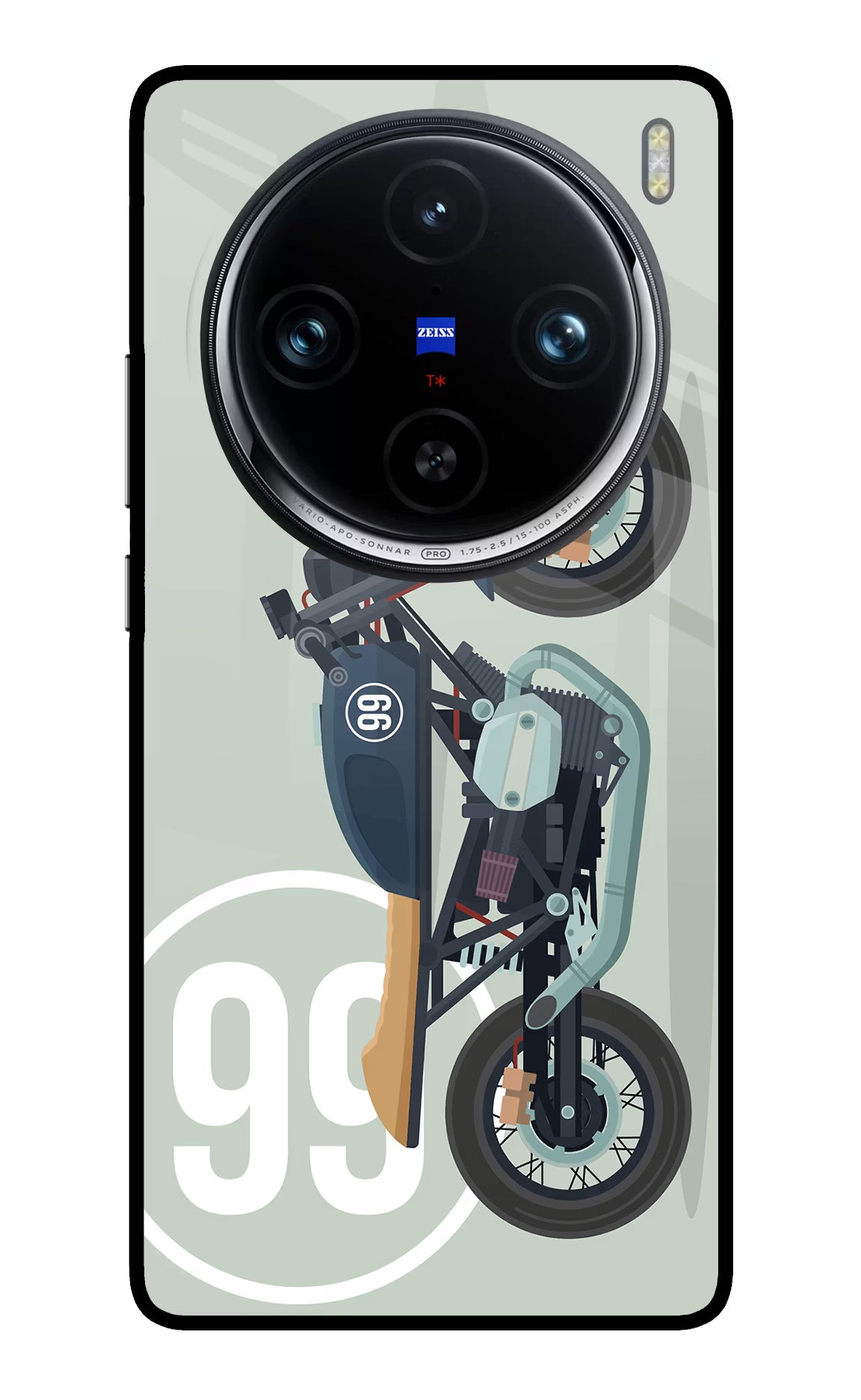 Classic Cafe Racer 99 Vivo X100 Pro Glass Case Back Cover by Casekaro
