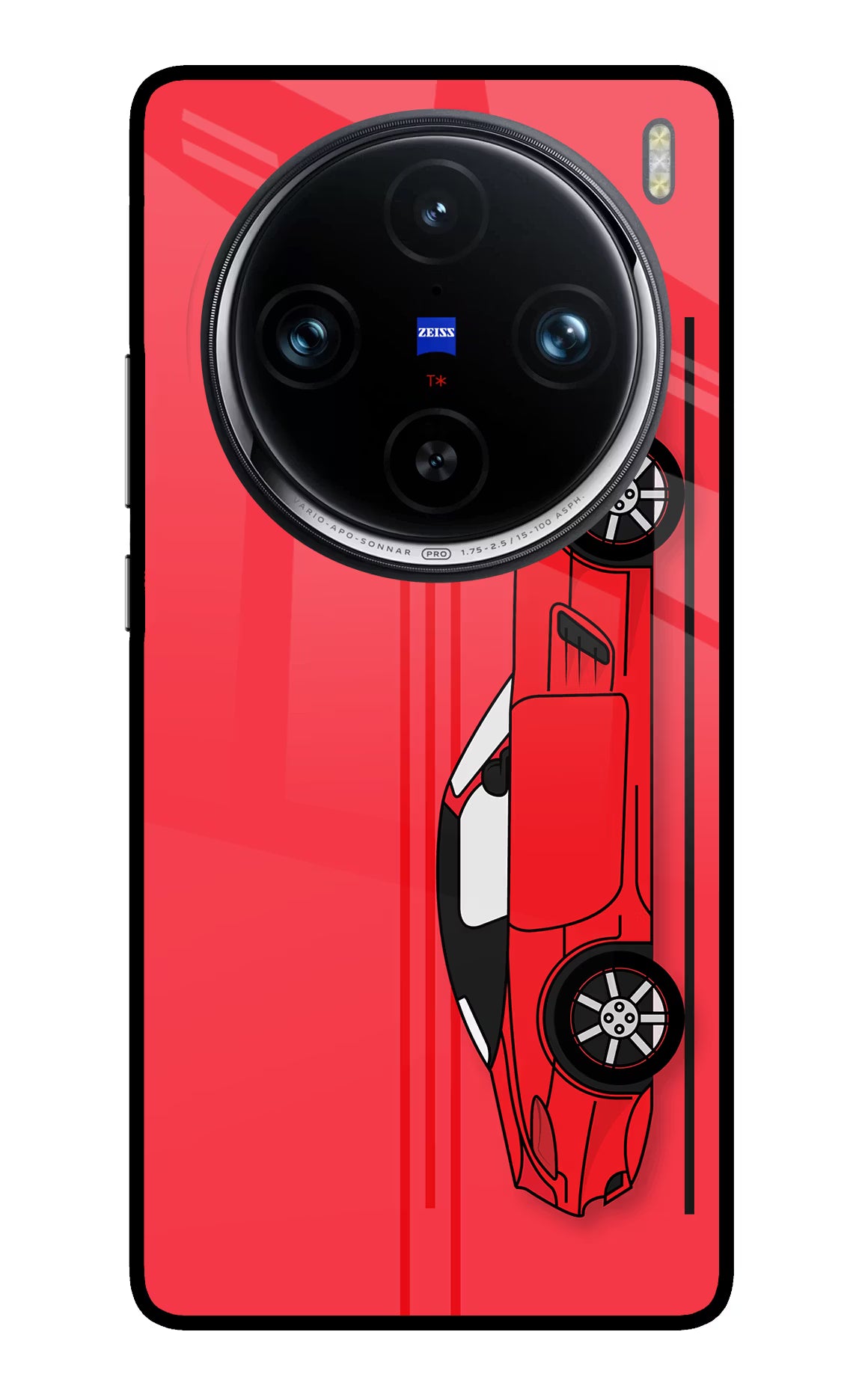 Red Velocity Vivo X100 Pro Glass Case Back Cover by Casekaro
