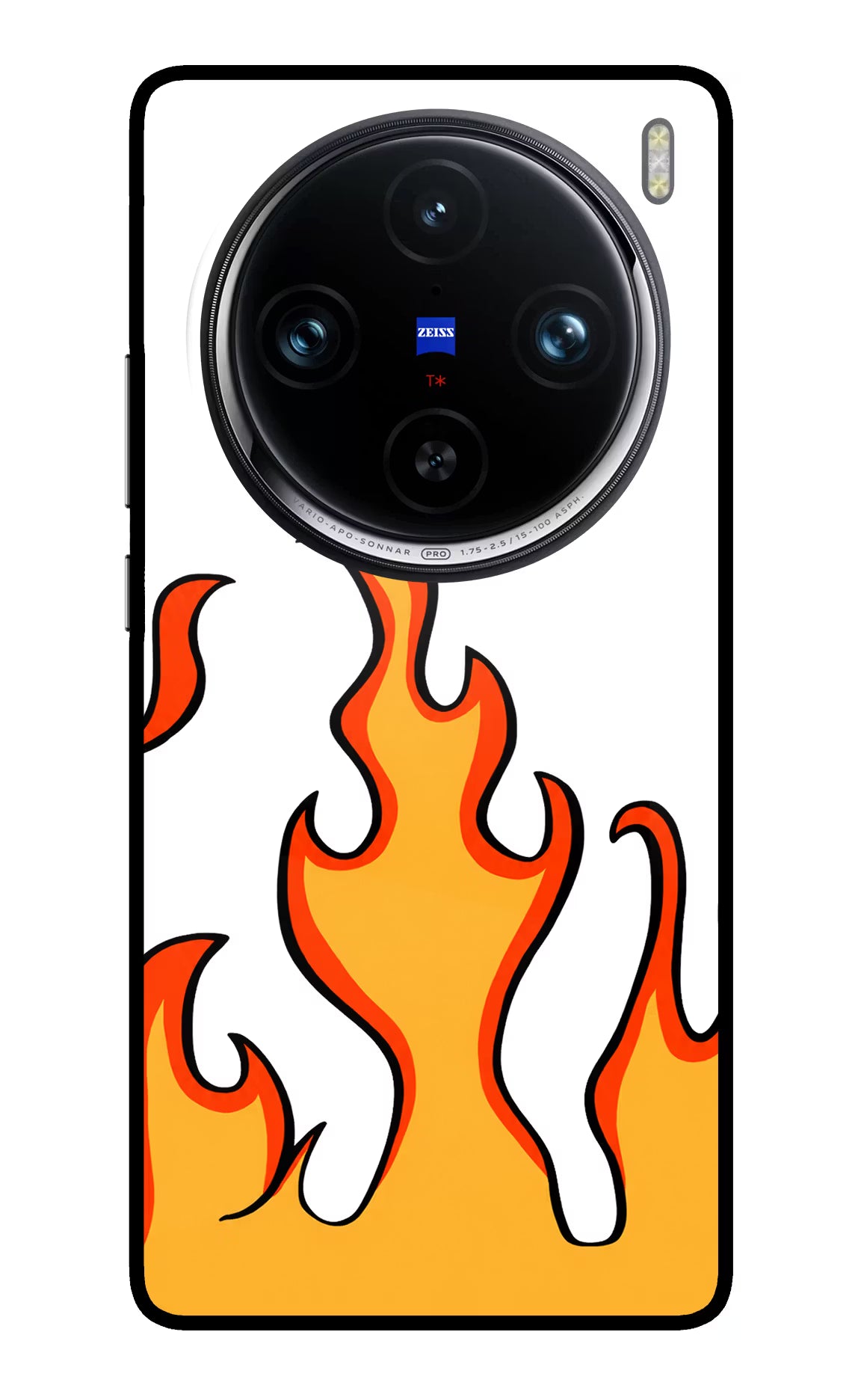 Fired Up – White Vivo X100 Pro Glass Case