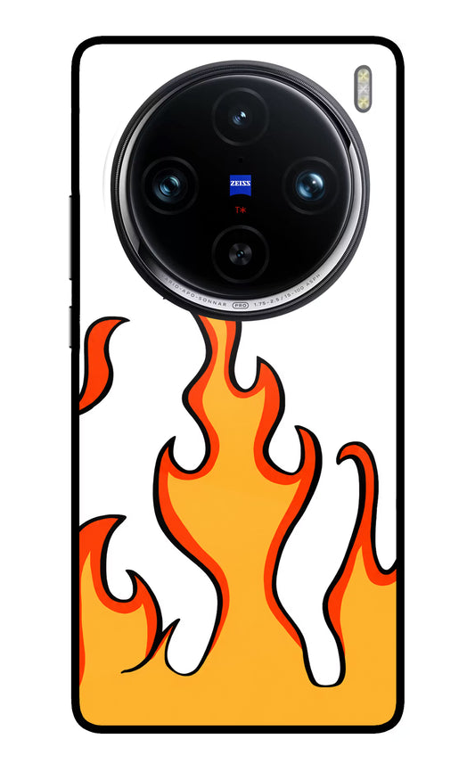 Fired Up – White Vivo X100 Pro Glass Case
