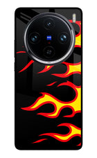 Side Sweep Flames Vivo X100 Pro Glass Case
