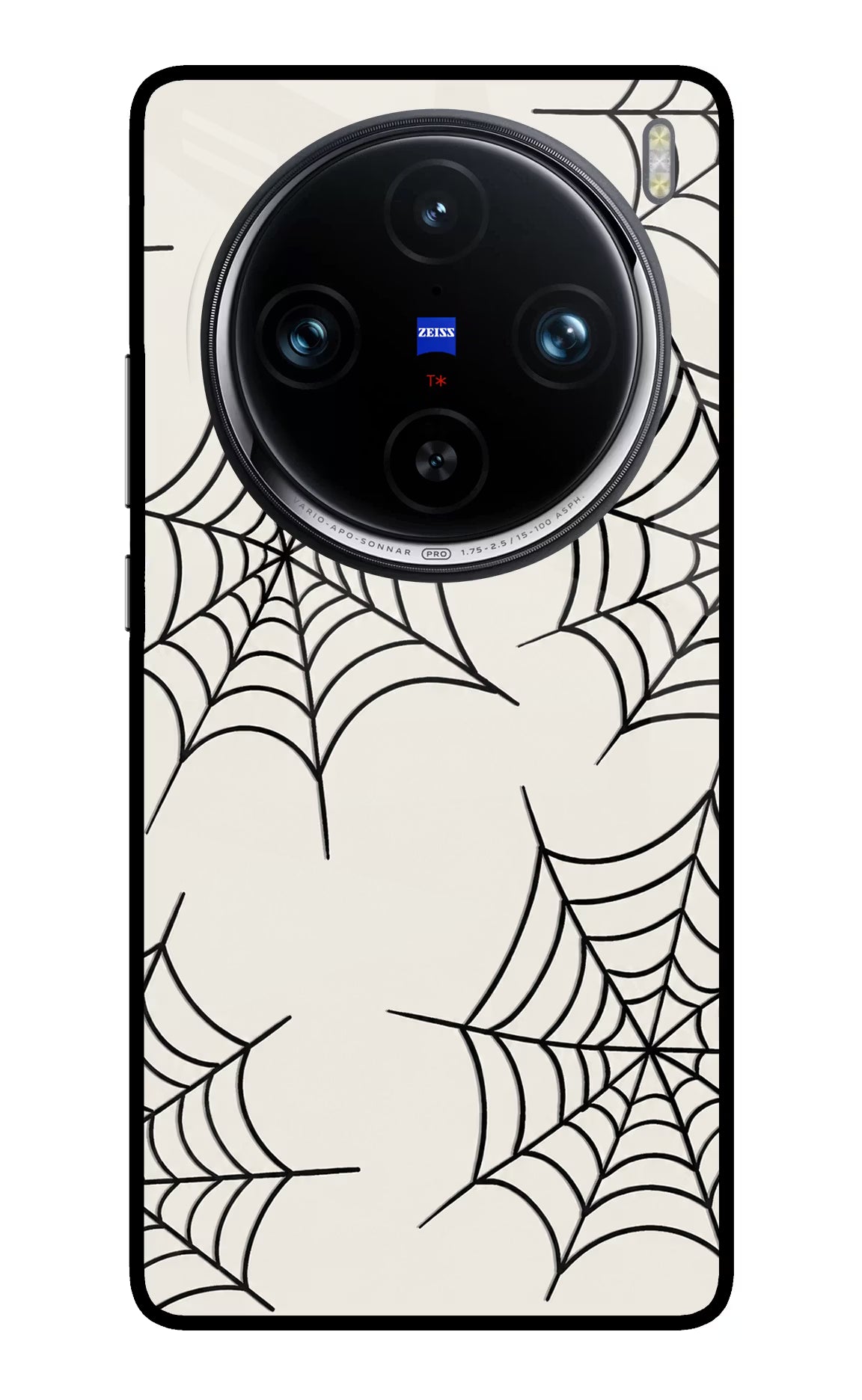 Spider Web Vivo X100 Pro Glass Case Back Cover by Casekaro