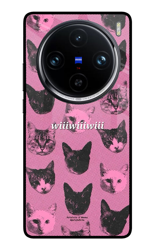 Pink Cats Vivo X100 Pro Glass Case