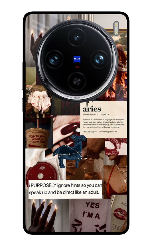 Zodiac Aries Vivo X100 Pro Glass Case