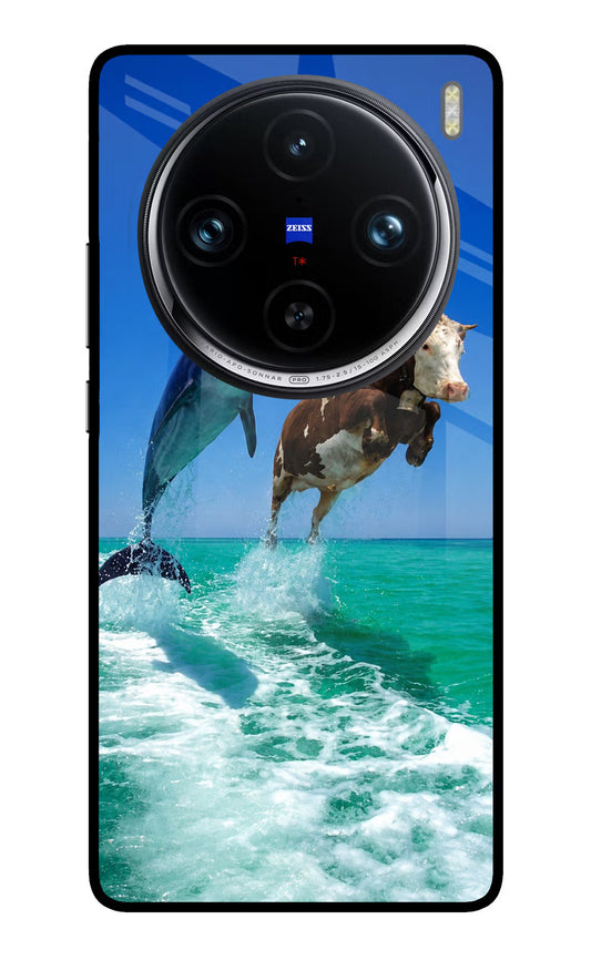 Dolphin vs Cow Vivo X100 Pro Glass Case