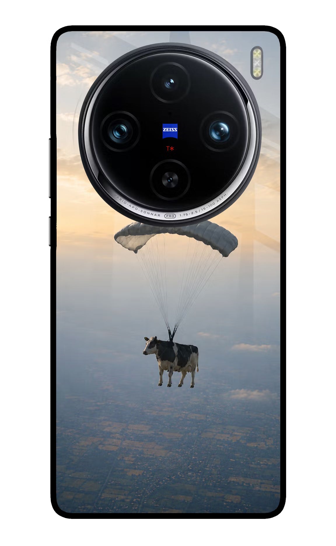 Skydiving Cow Vivo X100 Pro Glass Case