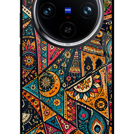 Folk Print Vivo X100 Pro Glass Case