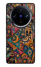 Folk Print Vivo X100 Pro Glass Case