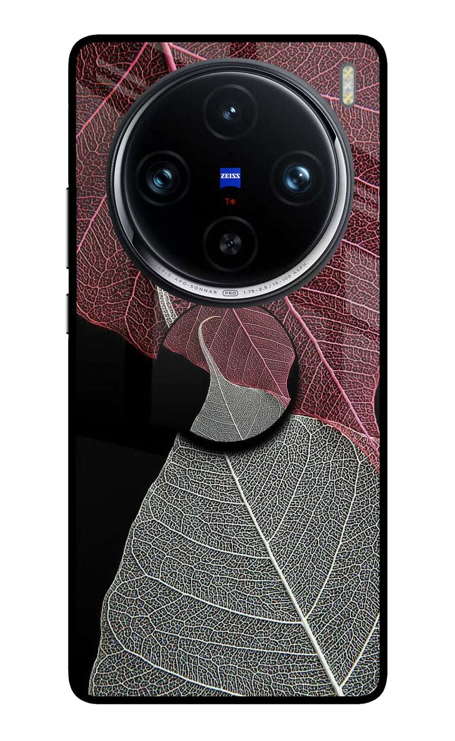 Leaf Pattern Vivo X100 Pro Pop Case, Glass case