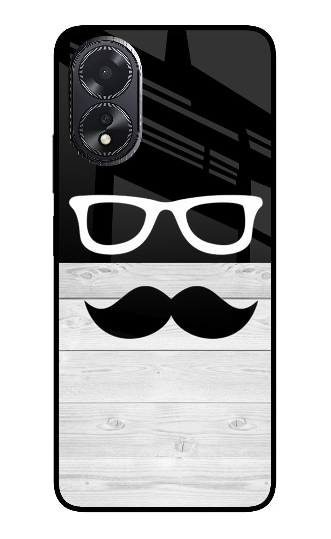 Mustache Oppo A18/Oppo A38 Glass Case