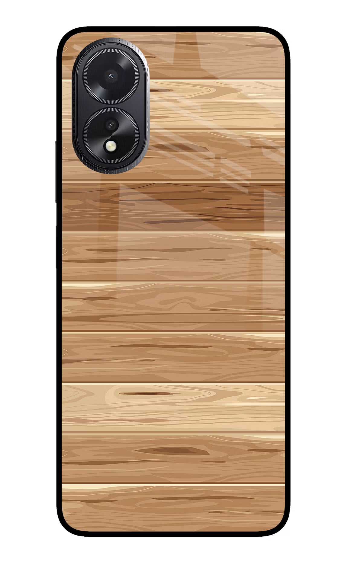 Wooden Vector Oppo A18/Oppo A38 Glass Case