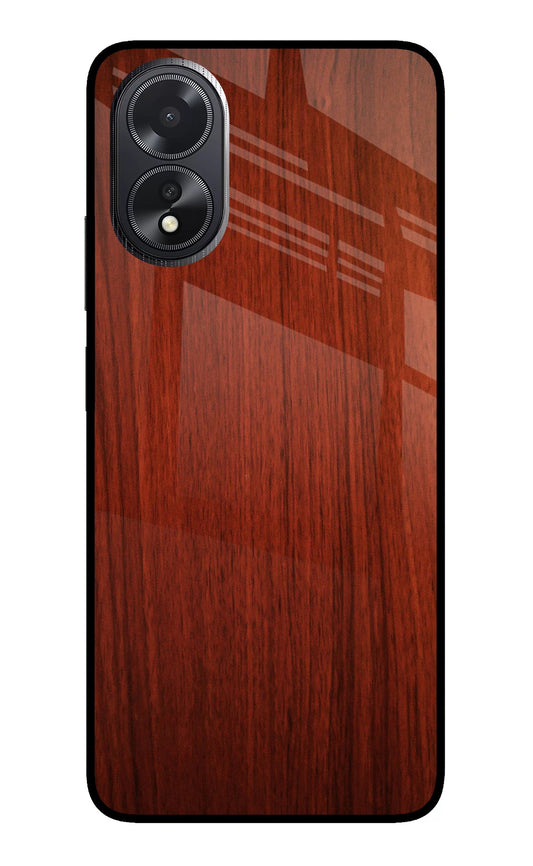 Wooden Plain Pattern Oppo A18/Oppo A38 Glass Case