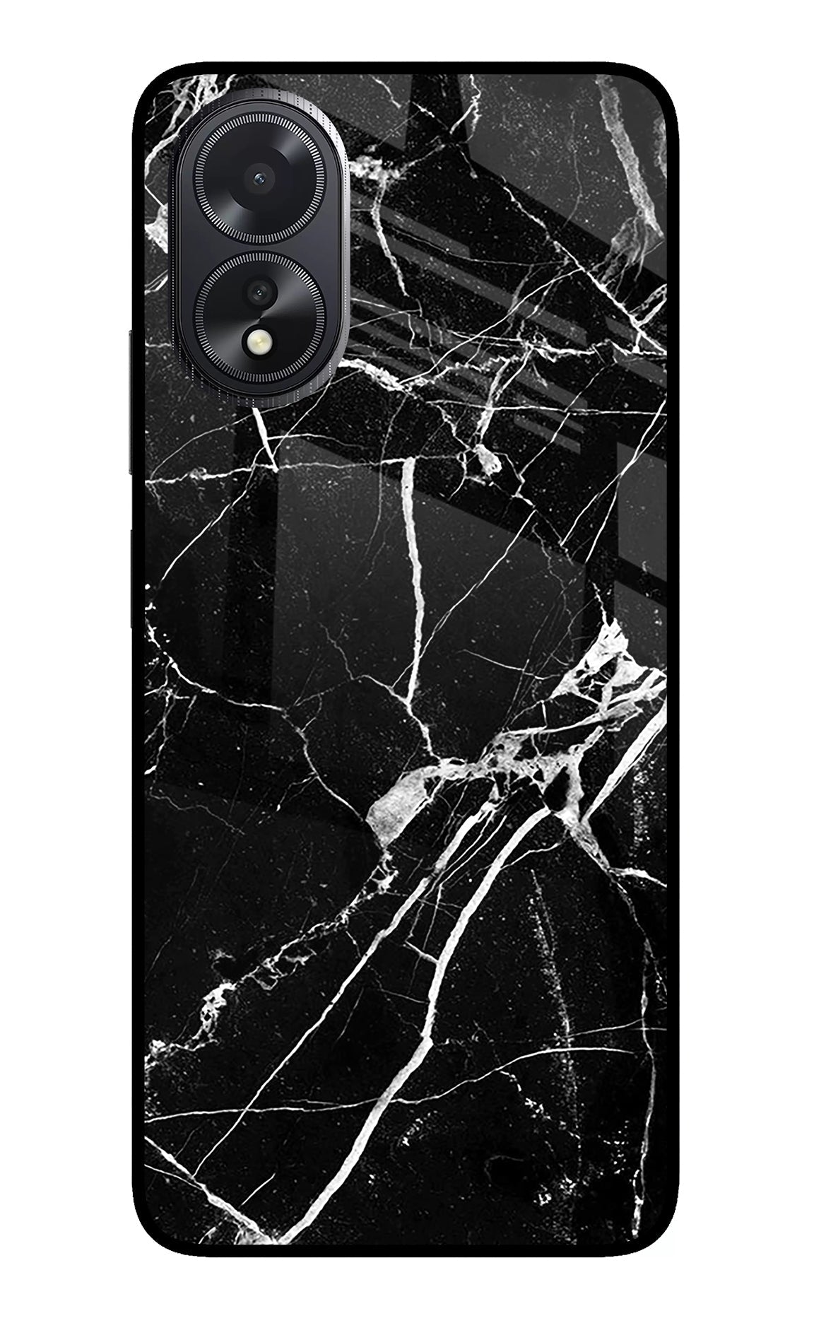 Black Marble Pattern Oppo A18/Oppo A38 Back Cover