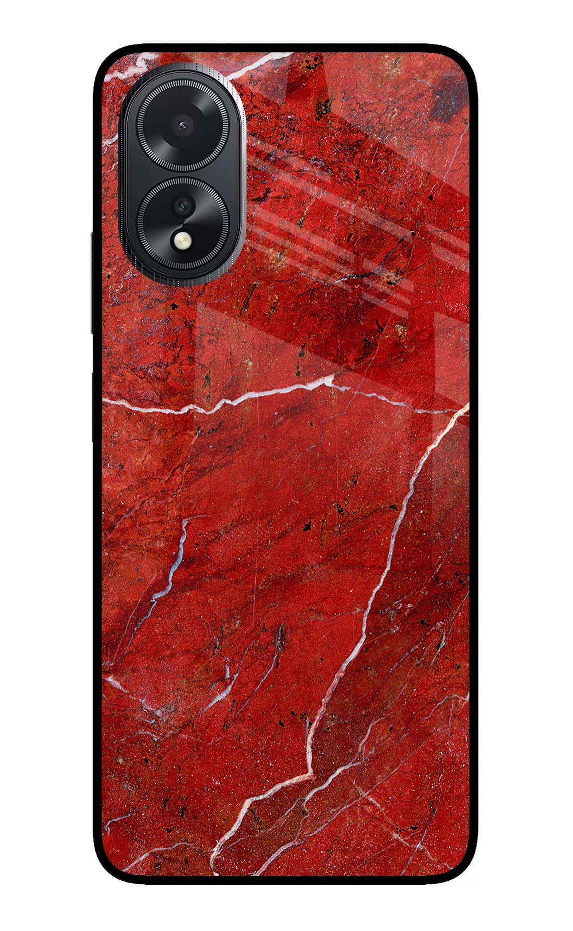 Red Marble Design Oppo A18/Oppo A38 Glass Case