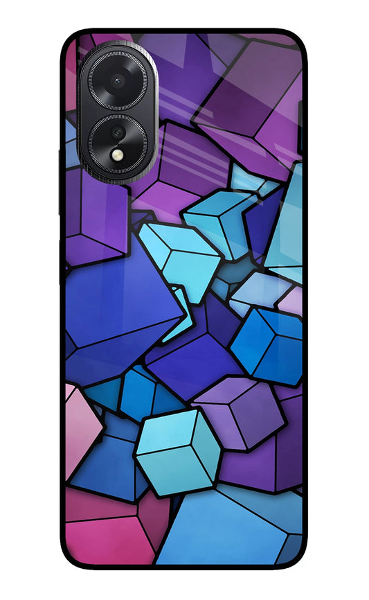 Cubic Abstract Oppo A18/Oppo A38 Glass Case