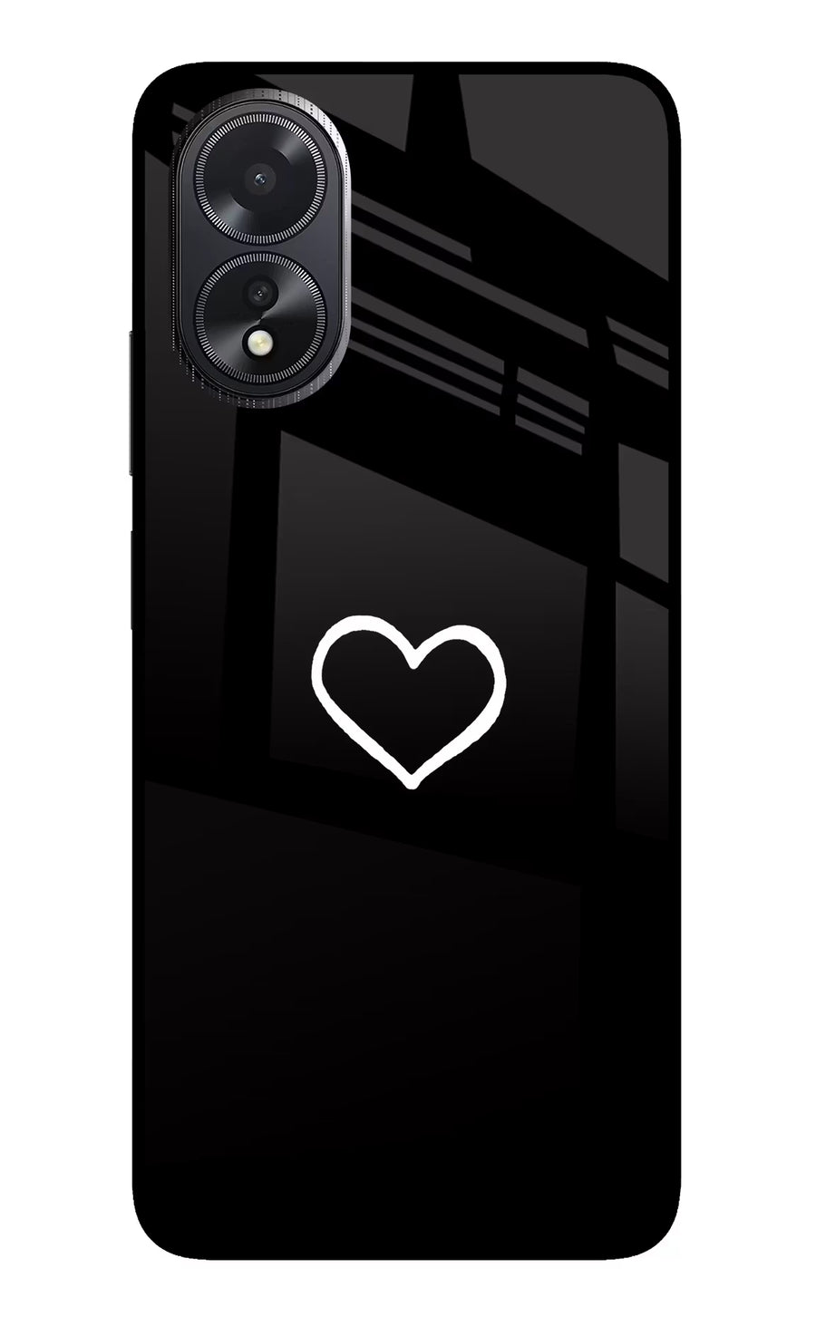 Heart Oppo A18/Oppo A38 Back Cover, Glass case