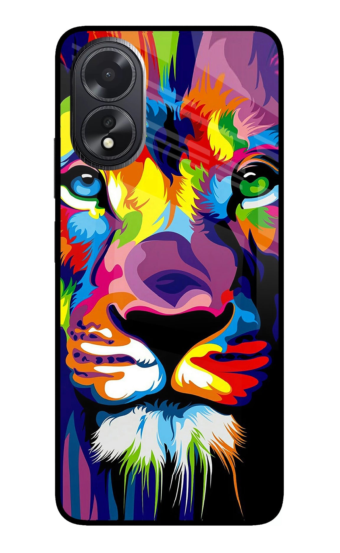 Lion Oppo A18/Oppo A38 Glass Case