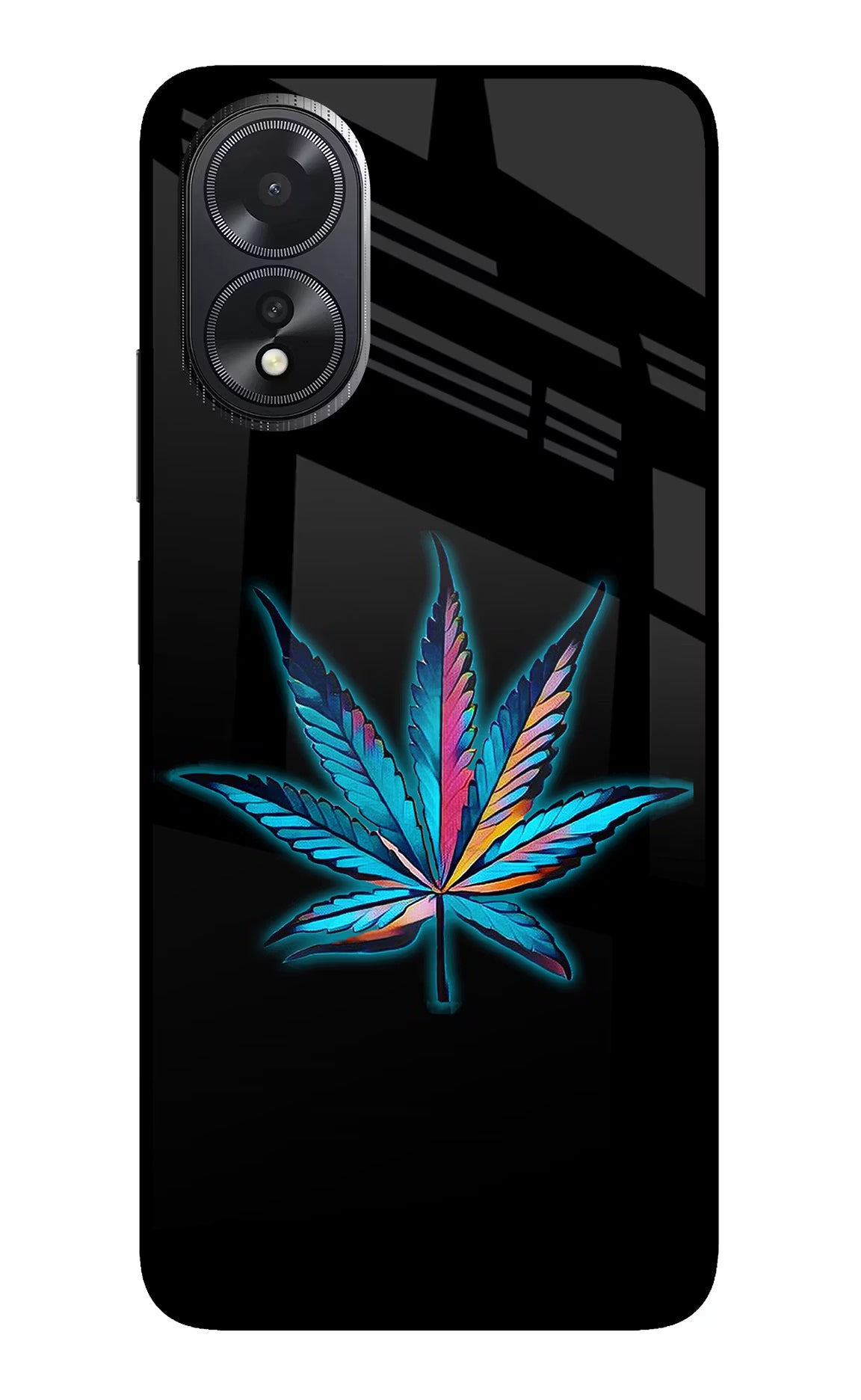 Weed Oppo A18/Oppo A38 Glass Case Back Cover by Casekaro