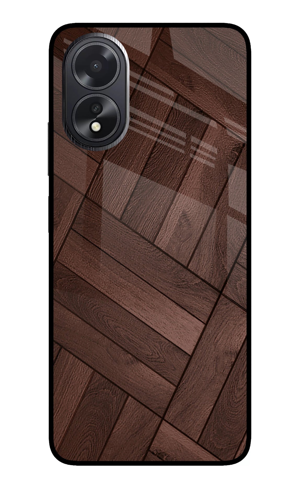 Wooden Texture Design Oppo A18/Oppo A38 Glass Case