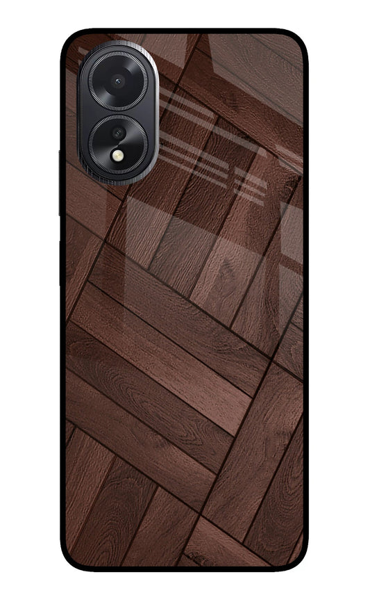 Wooden Texture Design Oppo A18/Oppo A38 Glass Case