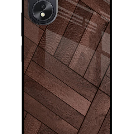 Wooden Texture Design Oppo A18/Oppo A38 Glass Case Back Cover by Casekaro