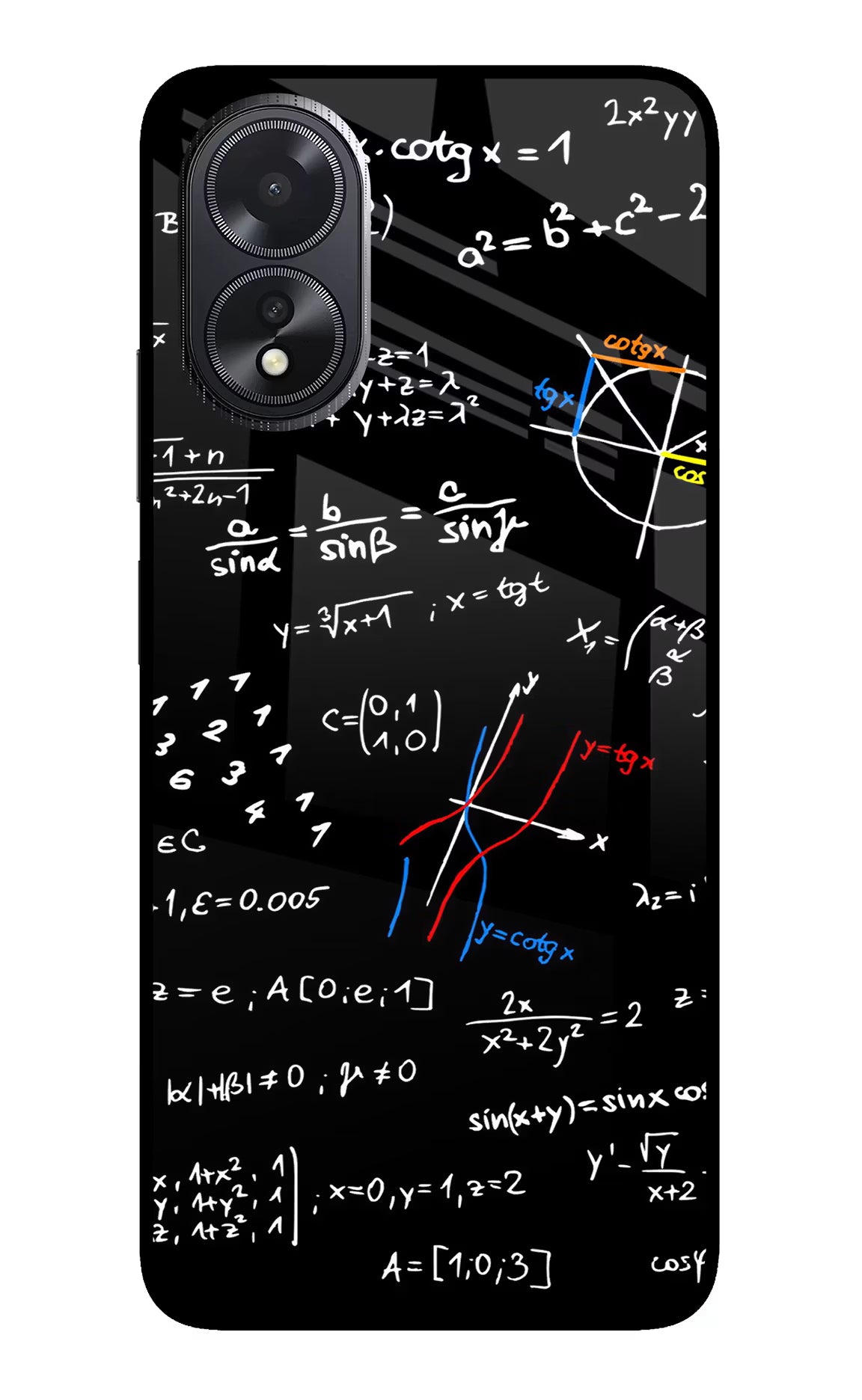 Mathematics Formula Oppo A18/Oppo A38 Glass Case Back Cover by Casekaro