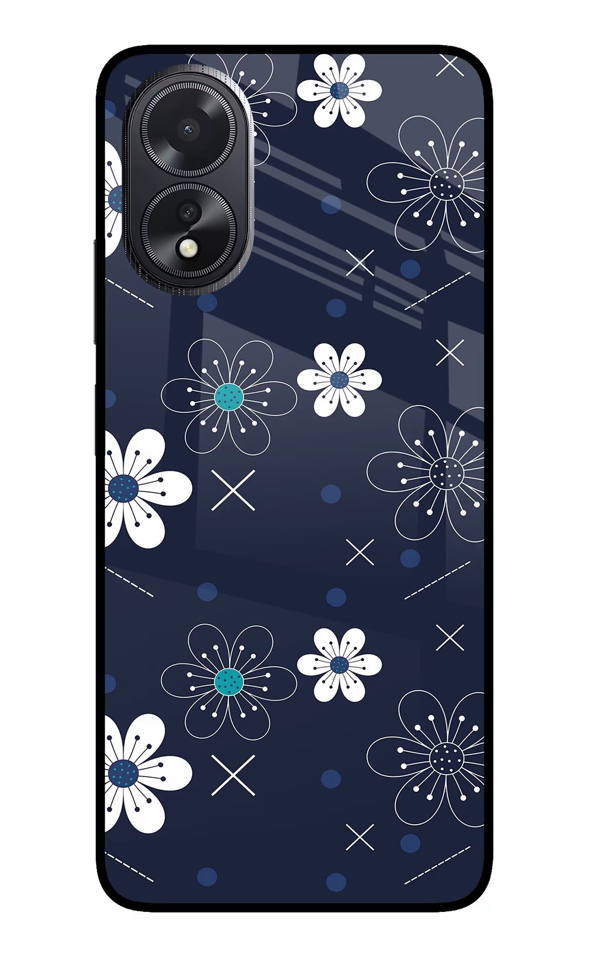 Flowers Oppo A18/Oppo A38 Glass Case Back Cover by Casekaro