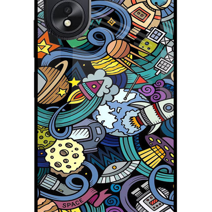 Space Abstract Oppo A18/Oppo A38 Glass Case Back Cover by Casekaro