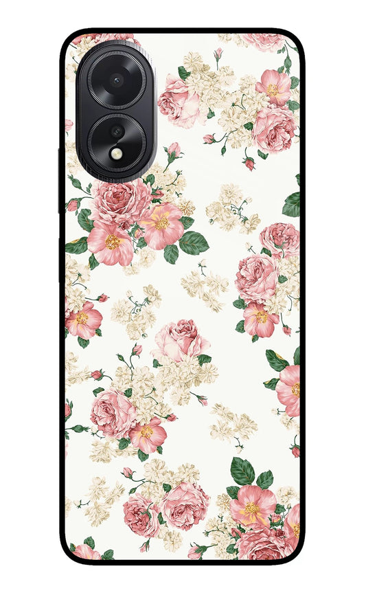 Flowers Oppo A18/Oppo A38 Glass Case