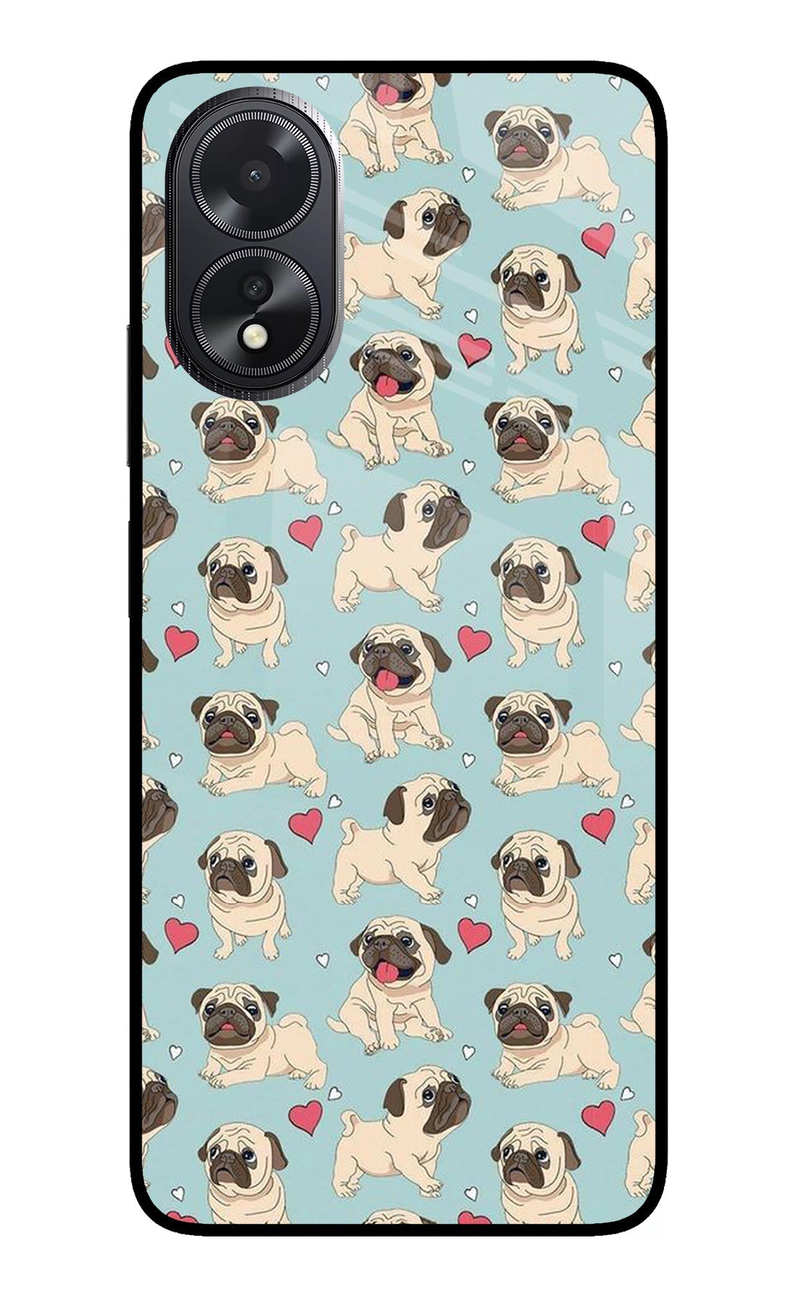 Pug Dog Oppo A18/Oppo A38 Glass Case