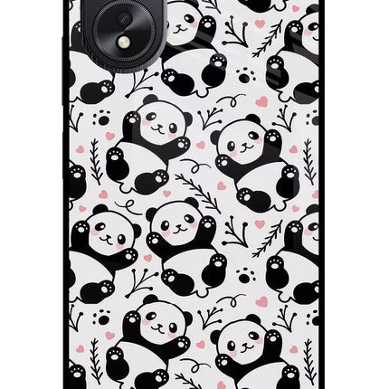 Cute Panda Oppo A18/Oppo A38 Glass Case Back Cover by Casekaro