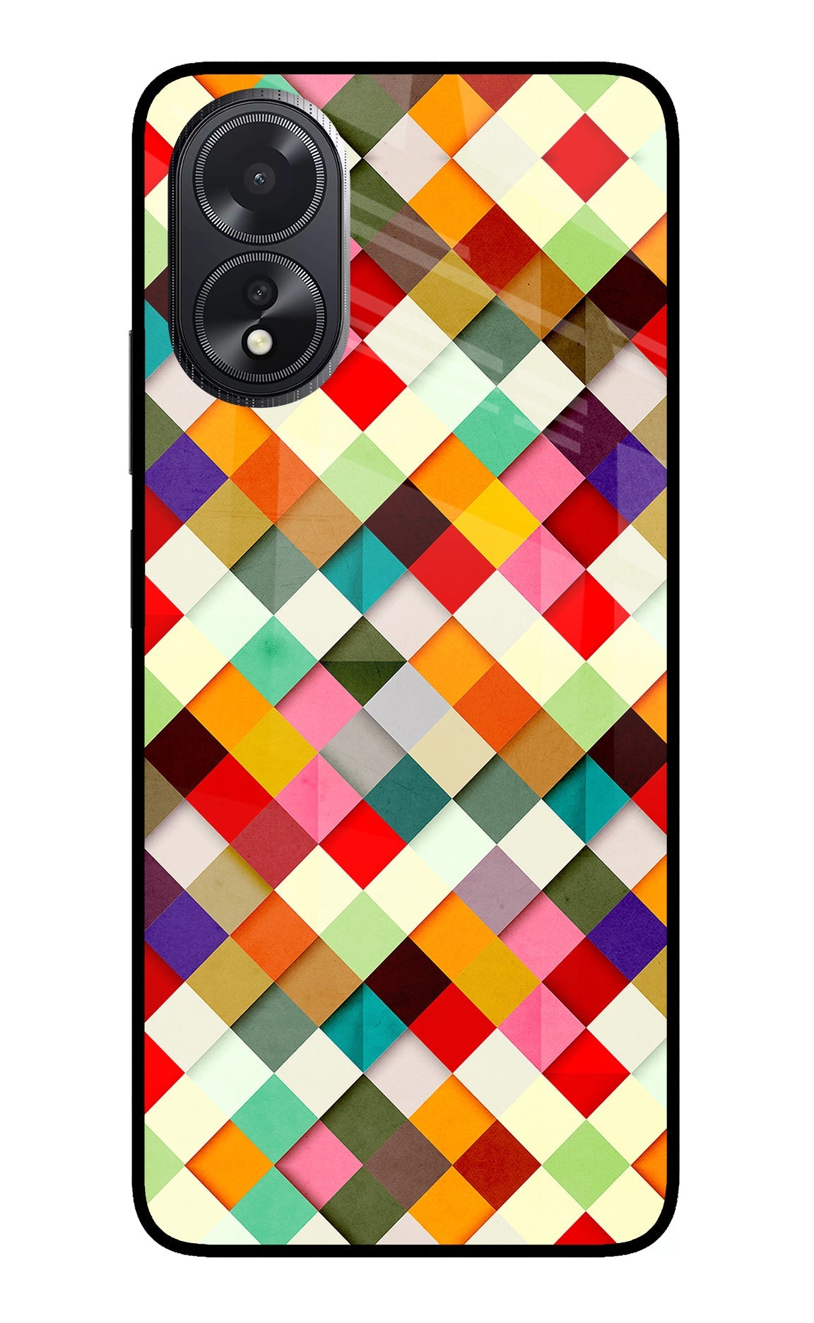 Geometric Abstract Colorful Oppo A18/Oppo A38 Glass Case