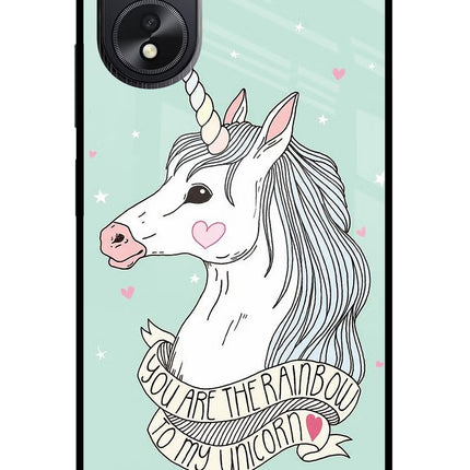 Unicorn Wallpaper Oppo A18/Oppo A38 Glass Case Back Cover by Casekaro