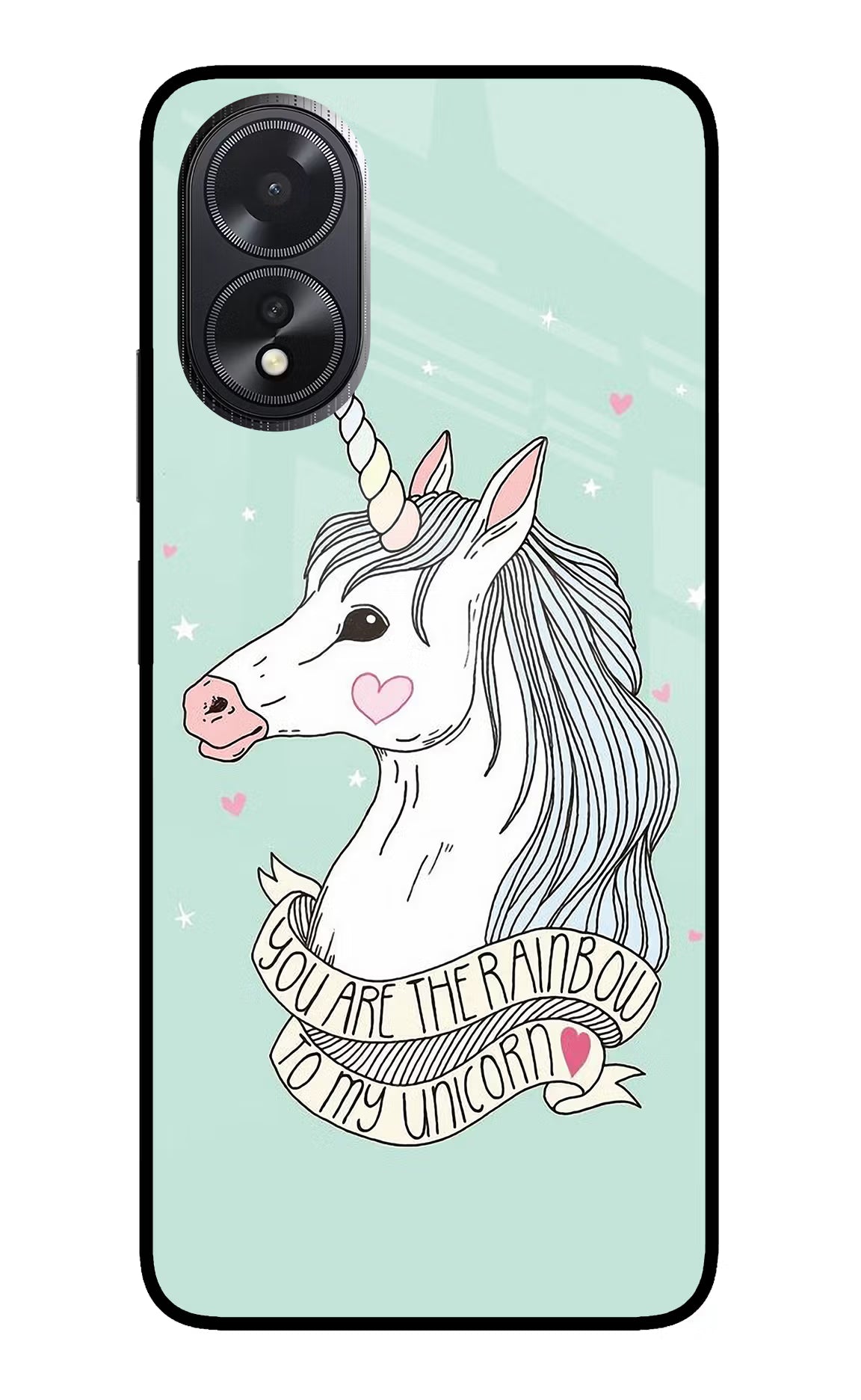 Unicorn Wallpaper Oppo A18/Oppo A38 Glass Case Back Cover by Casekaro