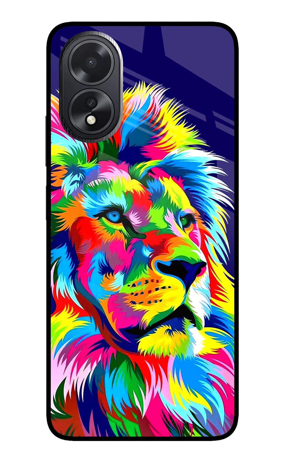 Vector Art Lion Oppo A18/Oppo A38 Glass Case