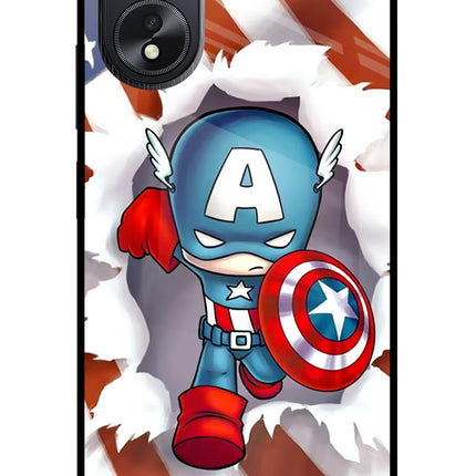 Captain America Oppo A18/Oppo A38 Glass Case Back Cover by Casekaro