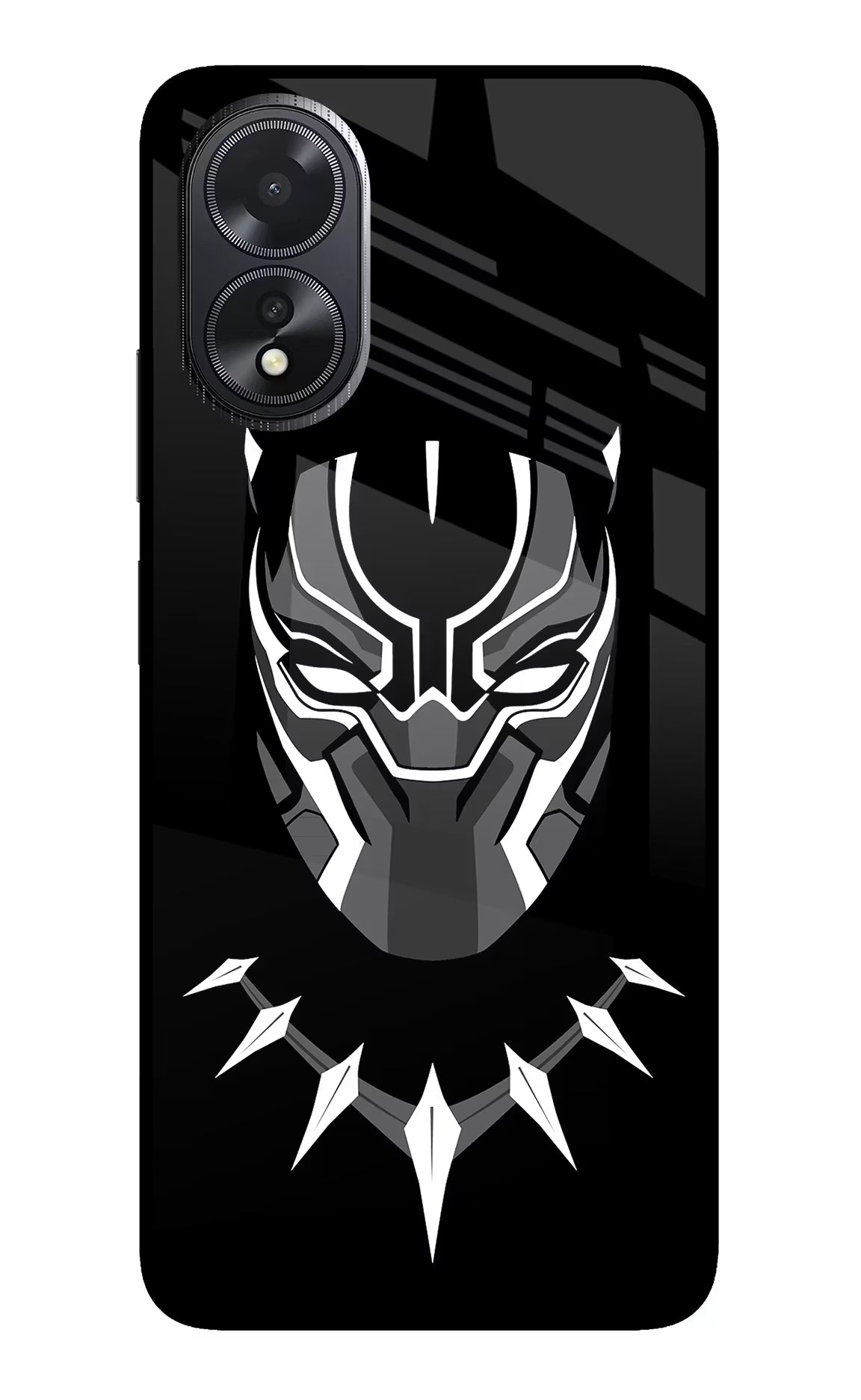 Black Panther Oppo A18/Oppo A38 Glass Case Back Cover by Casekaro