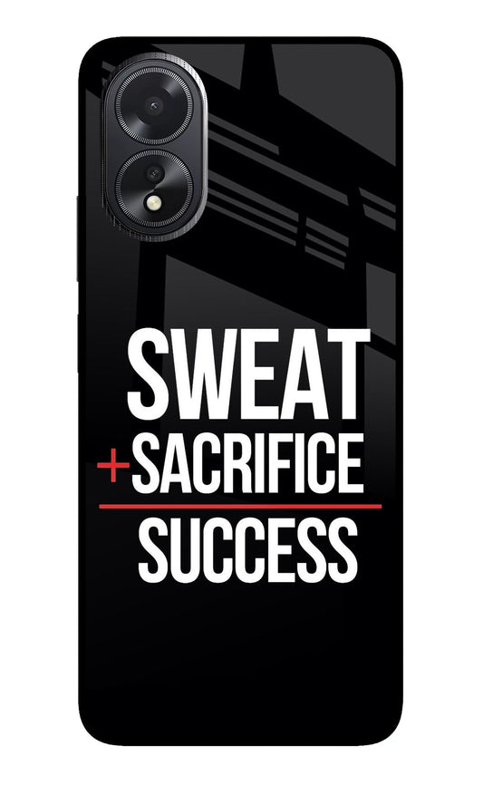 Sweat Sacrifice Success Oppo A18/Oppo A38 Glass Case