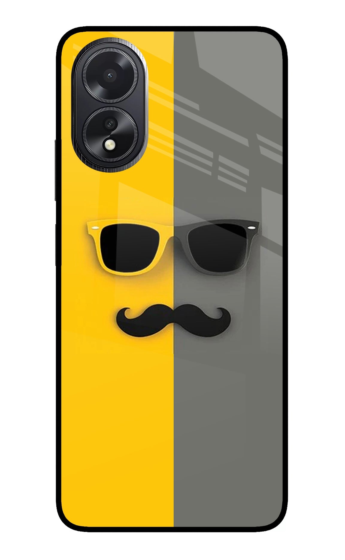 Sunglasses with Mustache Oppo A18/Oppo A38 Back Cover