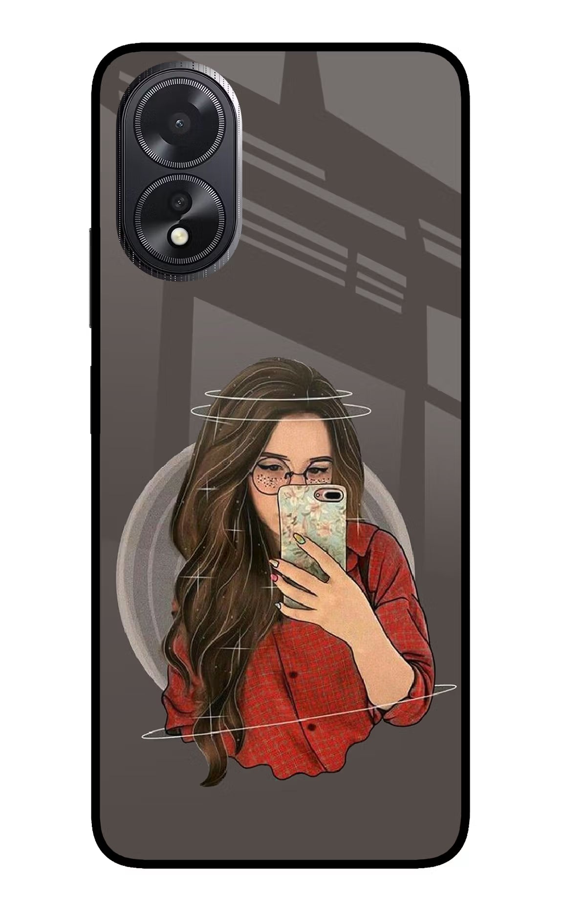 Selfie Queen Oppo A18/Oppo A38 Glass Case Back Cover by Casekaro