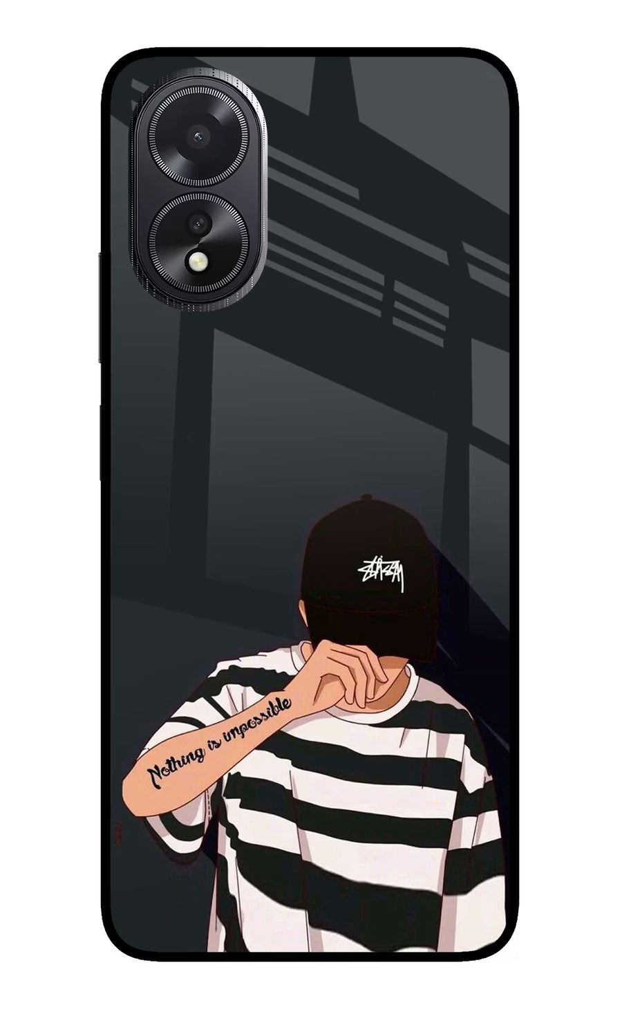 Aesthetic Boy Oppo A18/Oppo A38 Back Cover, Glass case