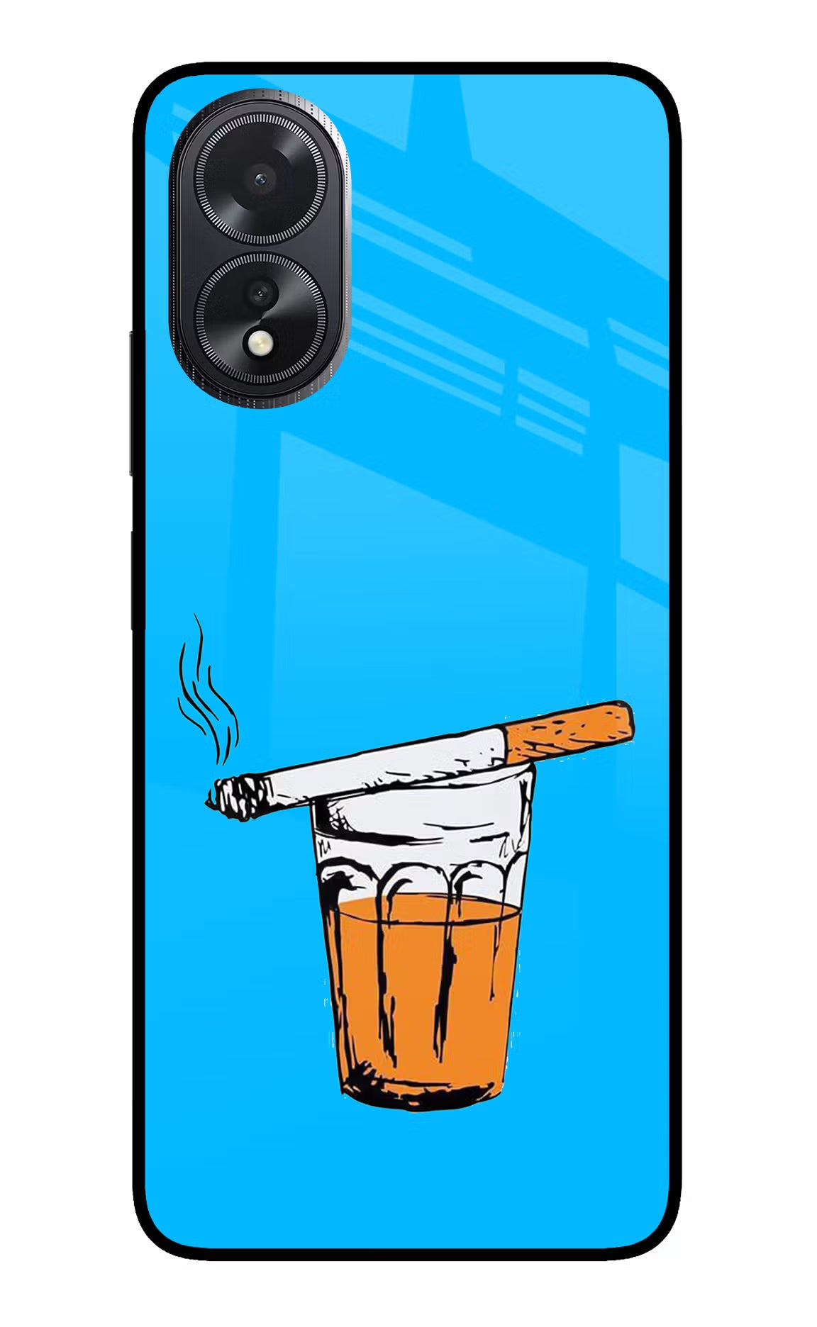 Chai Sutta Oppo A18/Oppo A38 Glass Case Back Cover by Casekaro