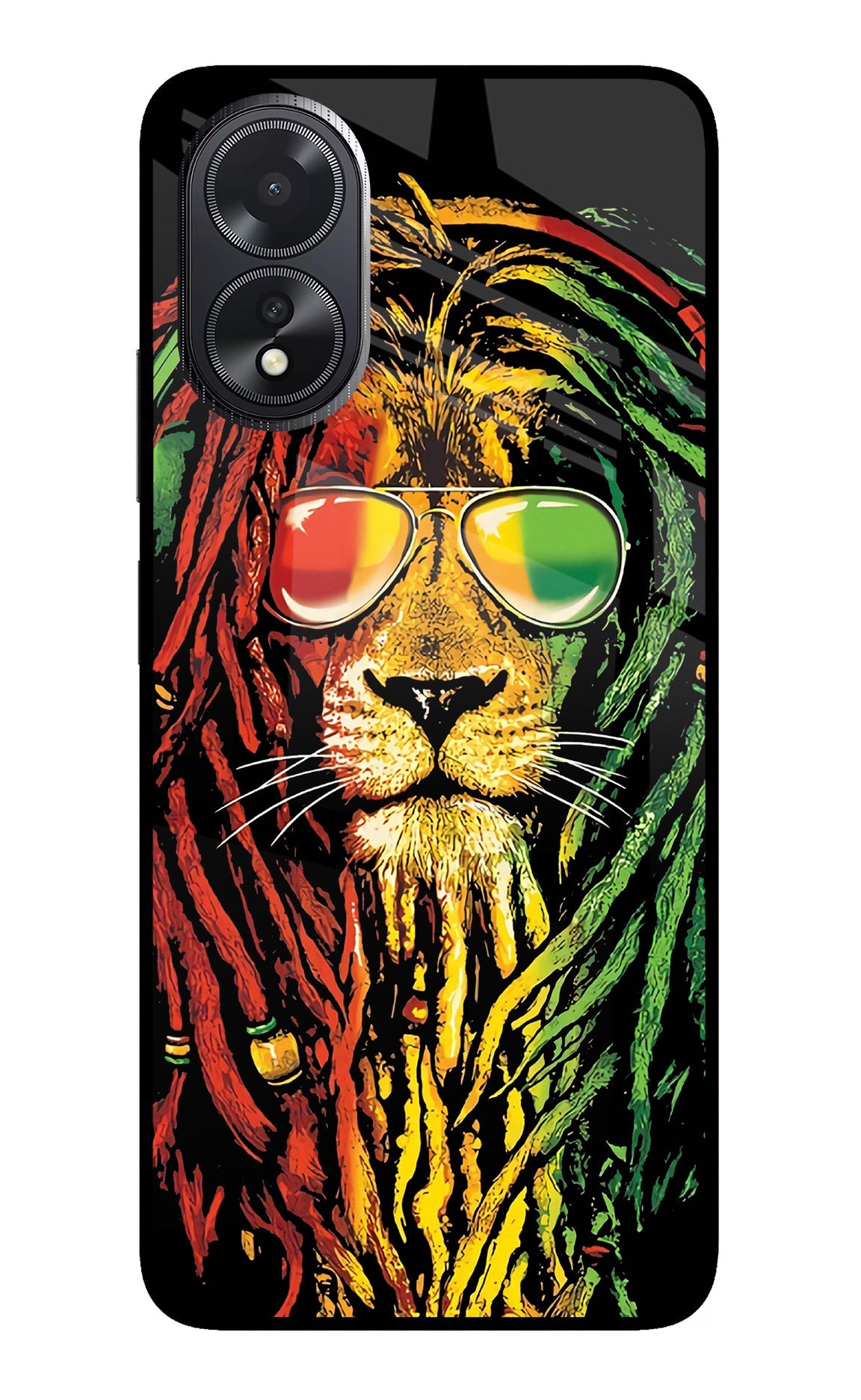 Rasta Lion Oppo A18/Oppo A38 Glass Case