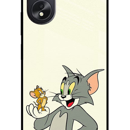 Tom & Jerry Oppo A18/Oppo A38 Glass Case Back Cover by Casekaro