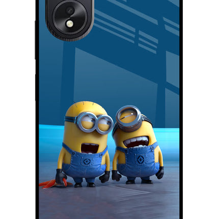 Minion Laughing Oppo A18/Oppo A38 Glass Case Back Cover by Casekaro