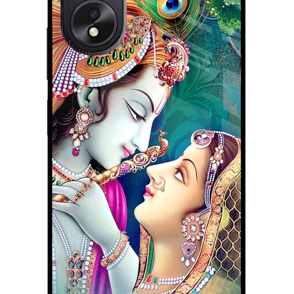 Lord Radha Krishna Oppo A18/Oppo A38 Glass Case Back Cover by Casekaro