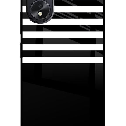 Black and White Print Oppo A18/Oppo A38 Glass Case Back Cover by Casekaro
