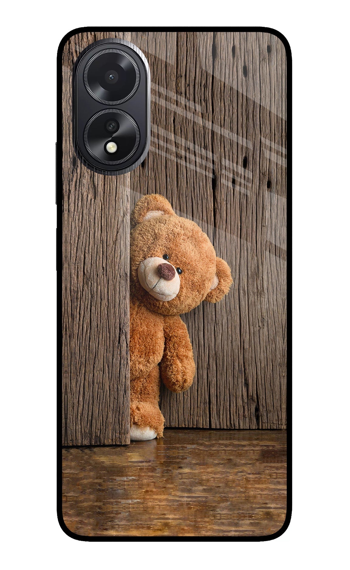 Teddy Wooden Oppo A18/Oppo A38 Back Cover