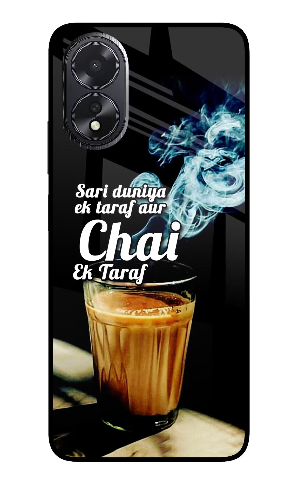 Chai Ek Taraf Quote Oppo A18/Oppo A38 Glass Case Back Cover by Casekaro